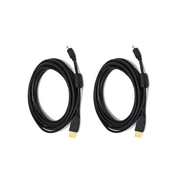Gold Plated White 1.5 Feet eDragon 5 Pack USB 2.0 A Male to Mini-B 5pin Male 28/24AWG Cable with Ferrite Core 